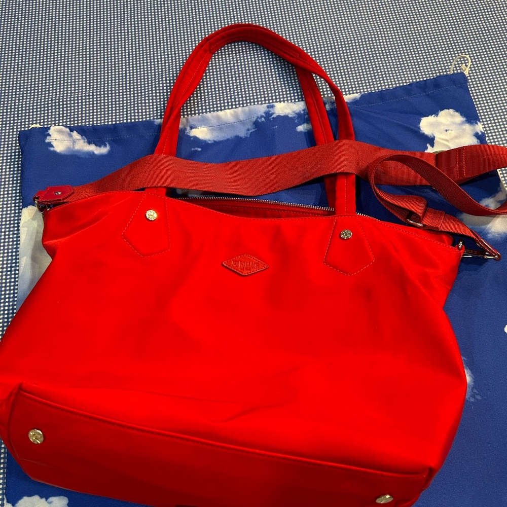 MZ Wallace Red Tote Bag with Luxurious Glossy Finish